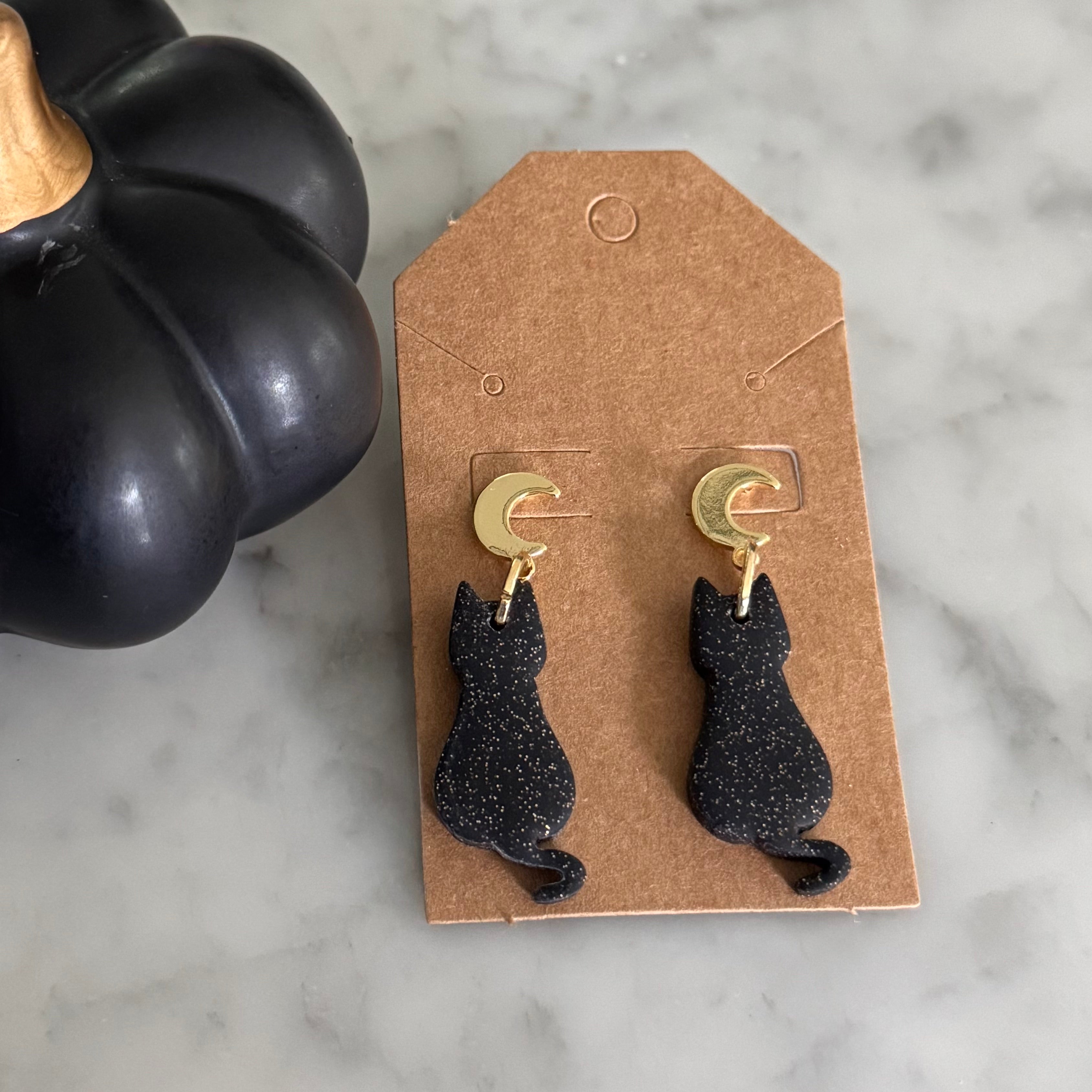 Cat + Moon Dangles